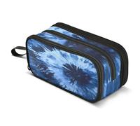 Mnsruu Estuche para lápices de gran capacidad con 3 compartimentos, para niños y niñas, organizador de almacenamiento de suministros de oficina, estuche grande King Kong, color azul