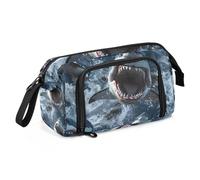 Mnsruu Estuche para lápices de gran capacidad, con diseño de tiburones feroces que cargan hacia la cámara, bolsa para bolígrafos, bolsa de papelería, escuela, universidad, oficina, organizador para