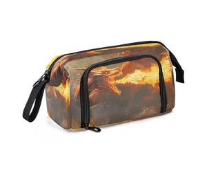 Mnsruu Estuche para lápices de gran capacidad, diseño de dragón rojo, estuche organizador de oficina, para niños y niñas, Un dragón rojo que respira fuego, Talla única, moda