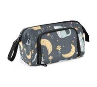 Mnsruu Estuche para lápices de gran capacidad, diseño de gato y luna, bolsa de papelería, escuela, universidad, oficina, organizador para adolescentes, adultos y estudiantes, Cat the Moon, Talla