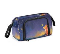 Mnsruu Estuche para lápices de gran capacidad, Fox Under The Starry Night, bolsa para bolígrafos, bolsa de papelería, escuela, universidad, oficina, organizador para adolescentes, adultos y