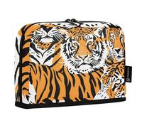 Mnsruu Estuche para lápices de pie con diseño de tigres y guepardos, gran capacidad, para niños y niñas, estuche multicapa para lápices, organizador de papelería para la escuela, la oficina y el