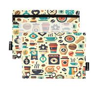 Mnsruu Estuche plano para lápices de 3 anillas, 2 estuches para lápices con cremallera, ventana transparente con cremallera, para suministros de oficina, multicolor, Talla única, Organizador de bolsas