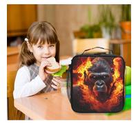Mnsruu Fierce Gorilla King Kong - Lonchera térmica térmica para niños y niñas, bolsa térmica para comida