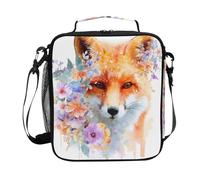 Mnsruu Fox Face - Lonchera térmica térmica para niños y niñas, diseño de acuarela