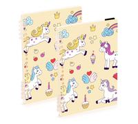 Mnsruu Funny Unicorns - Cuaderno de espiral A5 para el trabajo, escuela, escritura, diario, rayado, 120 páginas, 15 x 21 cm, paquete de 2