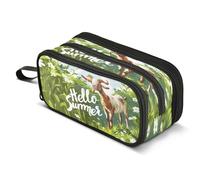 Mnsruu Goat on The Green - Estuche para lápices de gran capacidad, con 3 compartimentos, organizador de almacenamiento escolar para niños y niñas