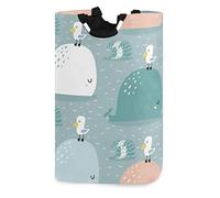 Mnsruu - Hermosa cesta de almacenamiento con unicornios, flamencos y palmeras, cesta grande plegable para la colada, para guardar cosas, para casa, dormitorio o cuarto infantil