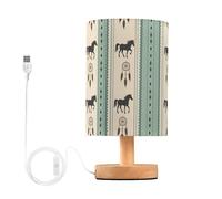 Mnsruu Lámpara de mesita de noche, atrapasueños, lámpara de noche occidental, lámpara de escritorio con pantalla de tela, lámpara pequeña para dormitorio, sala de estar (bombilla incluida)