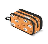 Mnsruu Lazy Panda on The Orange - Estuche para lápices con 3 compartimentos para bolígrafos, estuche portátil para escuela, artículos de papelería para niñas y niños