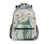 Mnsruu Mason Jar Daisy - Mochila para estudiantes, niños y niñas, mochila escolar, mochila de viaje informal