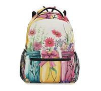 Mnsruu Mason Jar Flower - Mochila escolar para niños, mochila escolar, mochila escolar para niños y niñas, mochila casual para libros, para campus, viajes, deportes