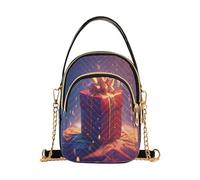 Mnsruu Merry Christmas Magic - Bolso cruzado pequeño de cuero para mujer
