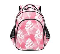 Mnsruu Mochila de viaje con conos de helado rosa para niños y niñas, mochila escolar para preescolar, jardín de infantes, primaria, A03505, Small