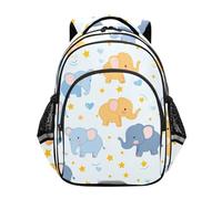 Mnsruu Mochila de viaje con diseño de elefantes azules y amarillos para niños y niñas, mochila de viaje para preescolar, jardín de infantes, primaria, A0931, M