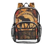 Mnsruu Mochila transparente para estudiantes, niños, niñas, elefantes africanos, jirafas, mochila para la escuela y la universidad