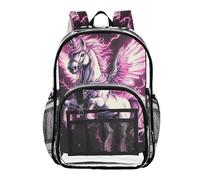 Mnsruu Mochila transparente para estudiantes, niños, niñas, unicornio, rayo, mochila para la escuela y la universidad