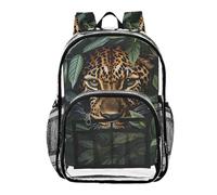 Mnsruu Mochila transparente para estudiantes, niños y niñas, diseño de leopardo africano, mochila misteriosa para la escuela y la universidad