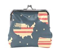 Mnsruu Monederos portátiles para mujeres y niñas de Estados Unidos con bolsa de bandera, mini monedero con cerradura de beso, monederos pequeños de cuero para mujeres y niñas, tarjetas de crédito,