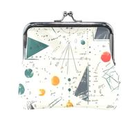 Mnsruu Monederos portátiles para mujeres y niñas, un patrón matemático sin costuras con formas geométricas y fórmulas, mini monedero, monedero de cambio de beso, monederos pequeños de cuero para