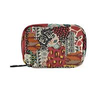 Mnsruu Organizador semanal de píldoras con diseño de animales salvajes africanos para viaje, 7 días, con compartimentos separados