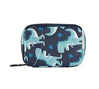 Mnsruu Organizador semanal de píldoras con diseño de dinosaurios, para viaje, 7 días, con compartimentos separados