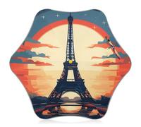 Mnsruu Paraguas para niños, diseño de Torre de París, atardecer, Francia, paraguas lindo para niños y niñas, rayos UV/sol, lluvia, resistente al viento