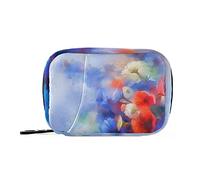 Mnsruu Pastillero semanal acuarela rojo flores de amapola viaje pastilla organizador bolsa dispensador de píldoras caja de almacenamiento para suplemento vitamínico