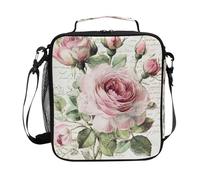 Mnsruu Pink Roses - Lonchera térmica para niños y niñas, diseño vintage de París Francia