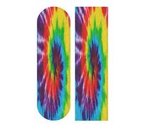 Mnsruu Rainbow Color Tie Dye Swirl Skateboard Grip Tape Anti Slip Longboard Scooter Griptape Sand Paper Sheet Sticker 9" x 33"