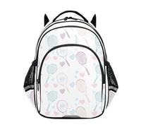 Mnsruu Raquetas de tenis y corazones, mochila para niños y niñas, mochila escolar para libros, preescolar, jardín de infantes, primaria, mochila de viaje, A04167, Small