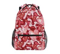 Mnsruu Red Hearts - Mochila escolar para niños, mochila escolar para niños y niñas, mochila informal para libros, para campus, viajes, deportes