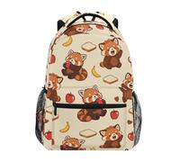 Mnsruu Red Panda Pan Banana Mochila para estudiantes, niños y niñas, mochila escolar para niños, mochila de viaje informal