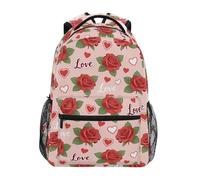 Mnsruu Rose Hearts - Mochila escolar para niños, mochila escolar para niños y niñas, mochila informal para libros, campus, viajes, deportes