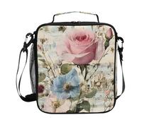 Mnsruu Roses - Lonchera térmica para niños y niñas, diseño floral, estilo vintage, estilo francés