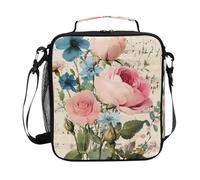 Mnsruu Roses - Lonchera térmica térmica para niños y niñas, diseño de flores francesas