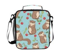 Mnsruu Sea Otters - Bolsa de almuerzo con aislamiento térmico y correa de hombro congelable para niños, niñas, escuela, picnic