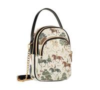 Mnsruu Sobre el tema de la caza a caballo jinetes montar y superar obstáculos acompañados por perros, bolso cruzado para mujer, bolso de cadena desmontable para teléfono, bolso de hombro