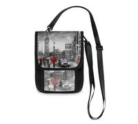 Mnsruu Street View of London - Cartera de viaje para pasaporte, tarjetas de crédito, bolsa unisex cruzada con correa ajustable, #01, Talla única, moda