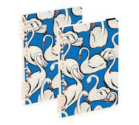 Mnsruu Summer Lake with Doodle Swan Notebook A5 - Cuaderno encuadernado de alambre para el trabajo, la escuela, escritura, diario, rayado, 120 páginas, 15 x 21 cm, paquete de 2