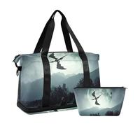 Mnsruu The Dragon Flies Over The Unicorns - Bolsas deportivas de lona, #04, Talla única, moda
