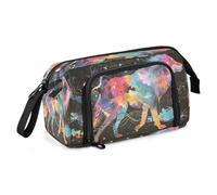 Mnsruu The Wolf and The Rainbow - Estuche para lápices de gran capacidad, estuche para lápices, papelería, oficina, organizador para niños y niñas, El lobo y el arco iris, Talla única, moda