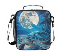 Mnsruu Turtle Moon - Lonchera térmica para niños y niñas, diseño náutico costero