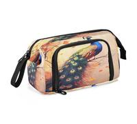 Mnsruu Un hermoso estuche para lápices de gran capacidad con diseño de pavo real, estuche para lápices, papelería, oficina, organizador para niños y niñas