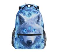 Mnsruu White Wolf Roses Wolves - Mochila escolar para niñas y niños, mochila para estudiantes, laptop, mochila de viaje