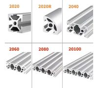 MNUPL 1 pieza 2020 2040 2060 3030 3060 4040 2080 20100 Ranura en T Ranura en V Perfil de aluminio Anodizado Extruido Riel de impresora 3D(2040V,330mm)