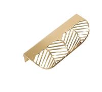 MNUPL 1 pieza con forma de hoja Latón dorado tiradores de gabinete manijas de muebles manija de puerta de cocina tiradores de cajón de cobre manija de armario(Large-Golden)