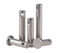 MNUPL 2 pasadores de Horquilla con Cabeza de Acero Inoxidable 304, Eje Plano, Orificio Plano, Perno cilíndrico de posicionamiento M3 M4 M5(10pcs,M5x25)