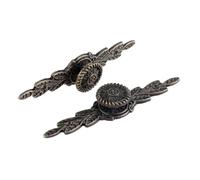 MNUPL 2 uds. Perillas y manijas for muebles de flor europea de Bronce Antiguo, puertas de cocina, cajón, armario, tiradores, manija, perilla de caja de madera(Small 63x13mm)