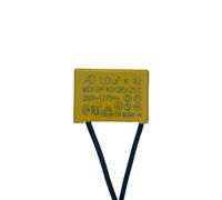 MNUPL Cinta de capacitancia de seguridad AD K X2 de 2 piezas, 1 uF, 2,2 uF, 3,3 uF, 4,7 uF, 250 V-275 V, carcasa de cable flexible, condensador de seguridad(1UF 2PCS)